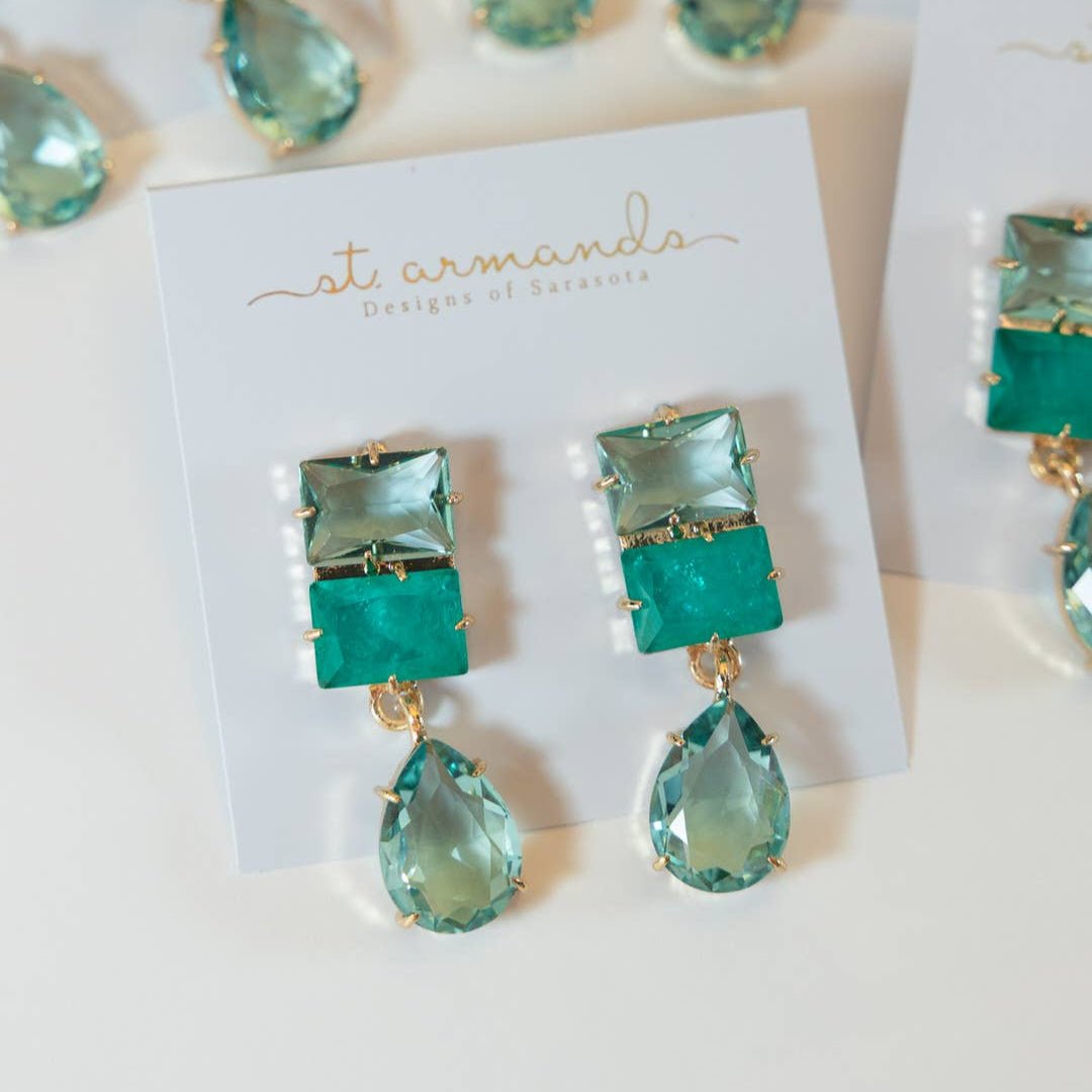 Earrings - Amalfi Turquoise Gem Drop Earrings - Curated Dry Goods