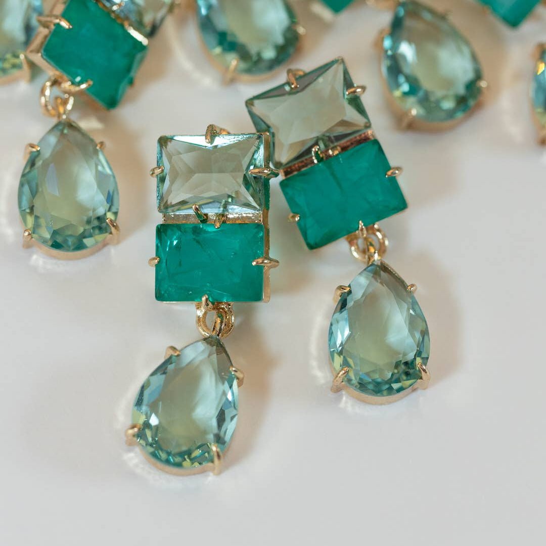 Earrings - Amalfi Turquoise Gem Drop Earrings - Curated Dry Goods