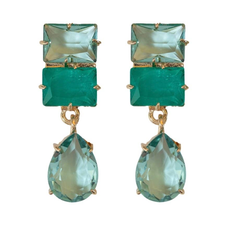 Earrings - Amalfi Turquoise Gem Drop Earrings - Curated Dry Goods