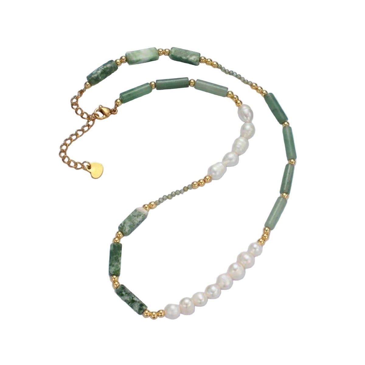 Necklace - Amelia Jade and Freshwater Pearl Beaded Necklace - Curated Dry Goods