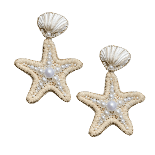 Earrings - Atlantis Starfish Seashell Earrings - Curated Dry Goods