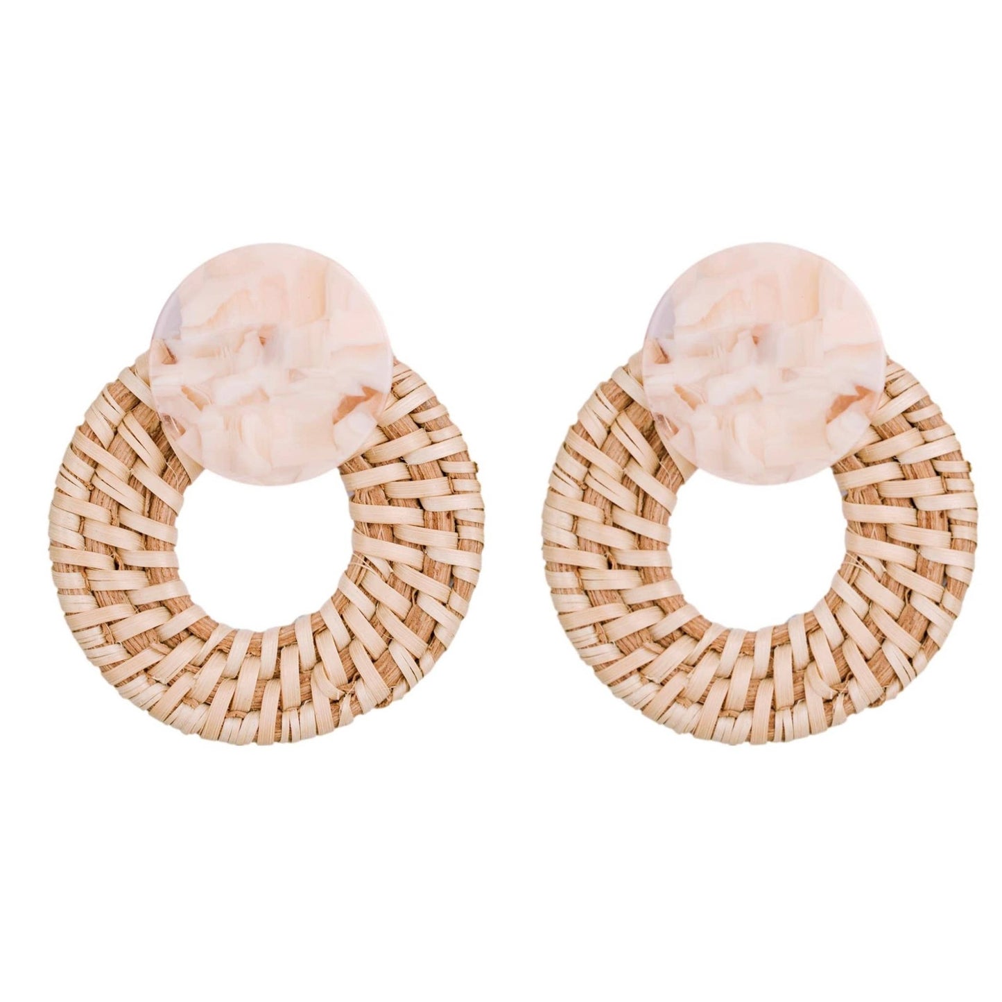 Earrings - Bali Rattan Statement Earrings - Curated Dry Goods