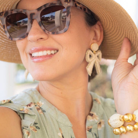Earrings - Bow Raffia Earrings - Curated Dry Goods