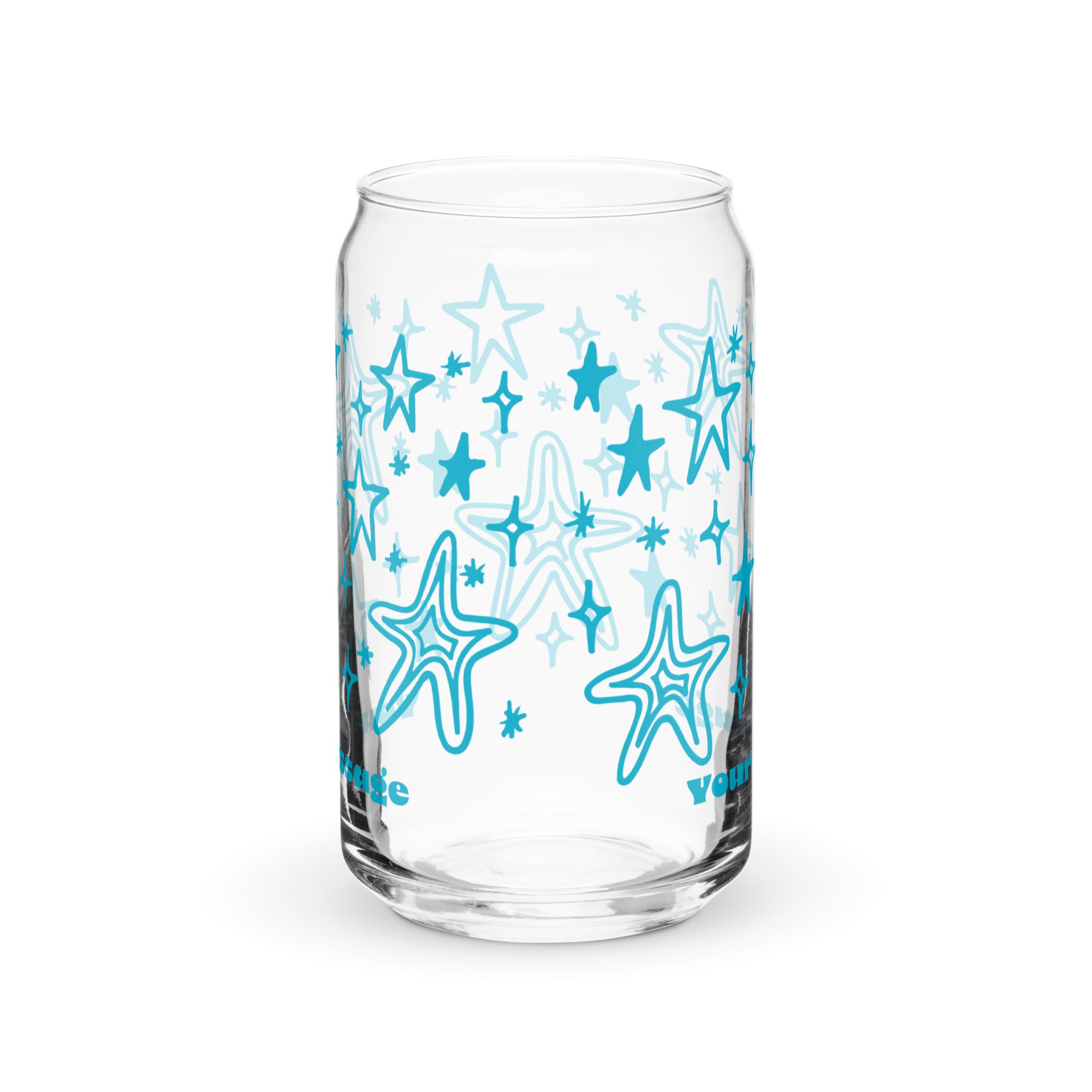 Star Print Glass with Personalized Message