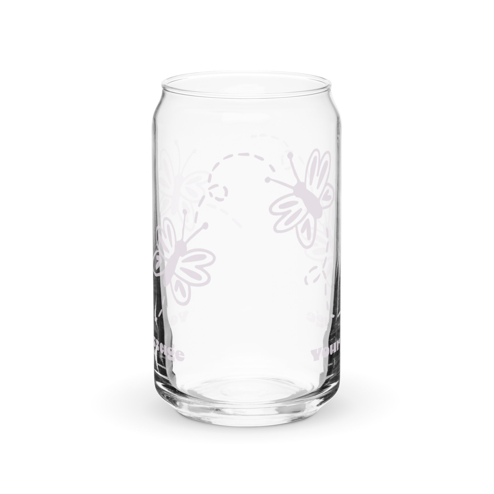 Butterfly Print Glass with Personalized Message