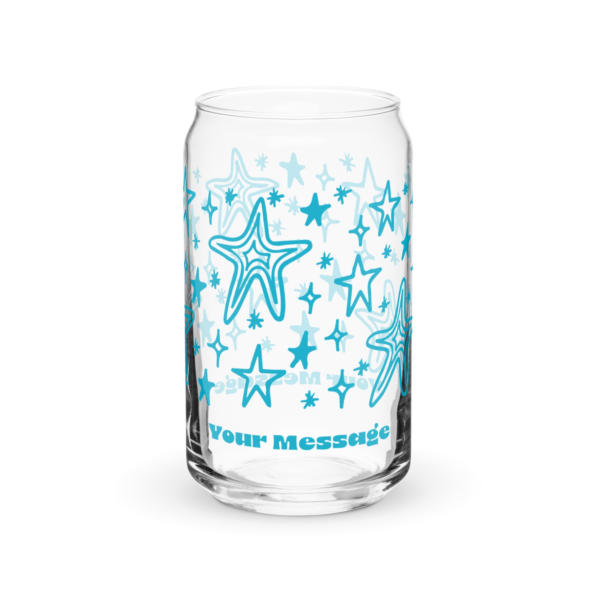 Star Print Glass with Personalized Message