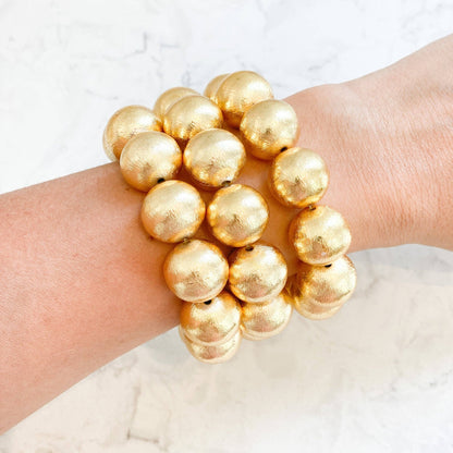 Bracelet - Candace Large Gold Beaded Bracelet - Curated Dry Goods