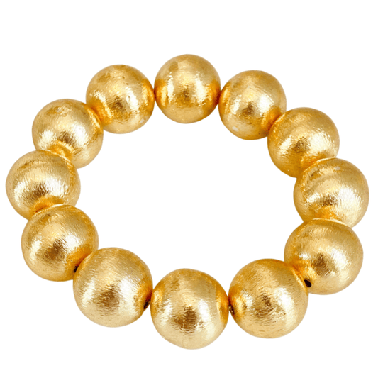 Bracelet - Candace Large Gold Beaded Bracelet - Curated Dry Goods