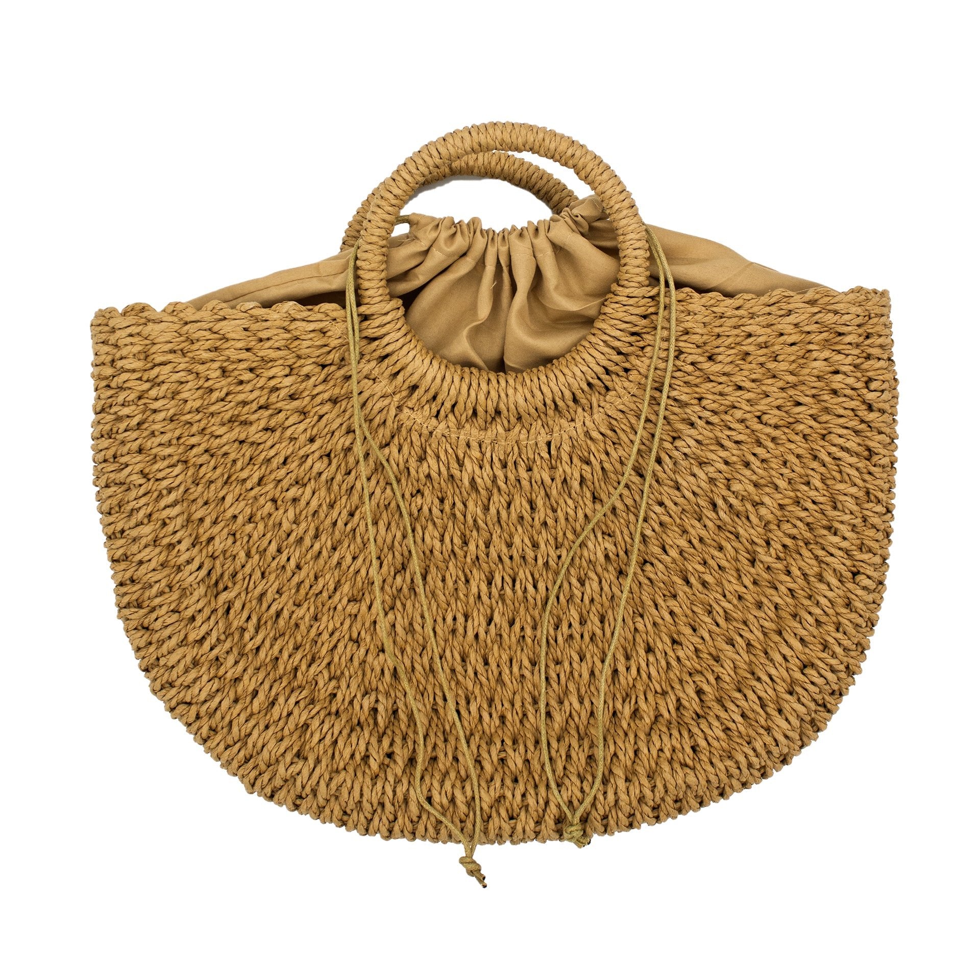 Bags - Captiva Half Moon Raffia Tote - Curated Dry Goods