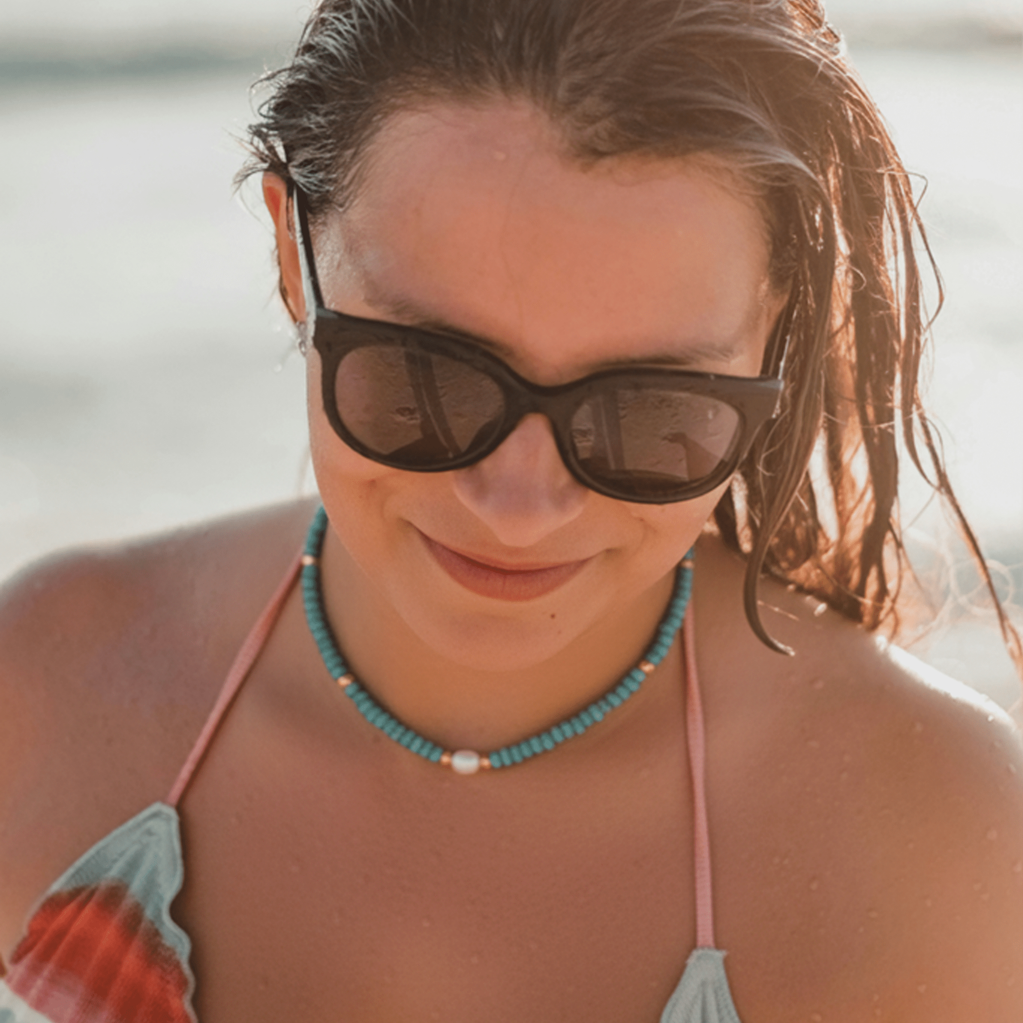 Necklace - Cedar Key Turquoise Pearl Necklace - Curated Dry Goods