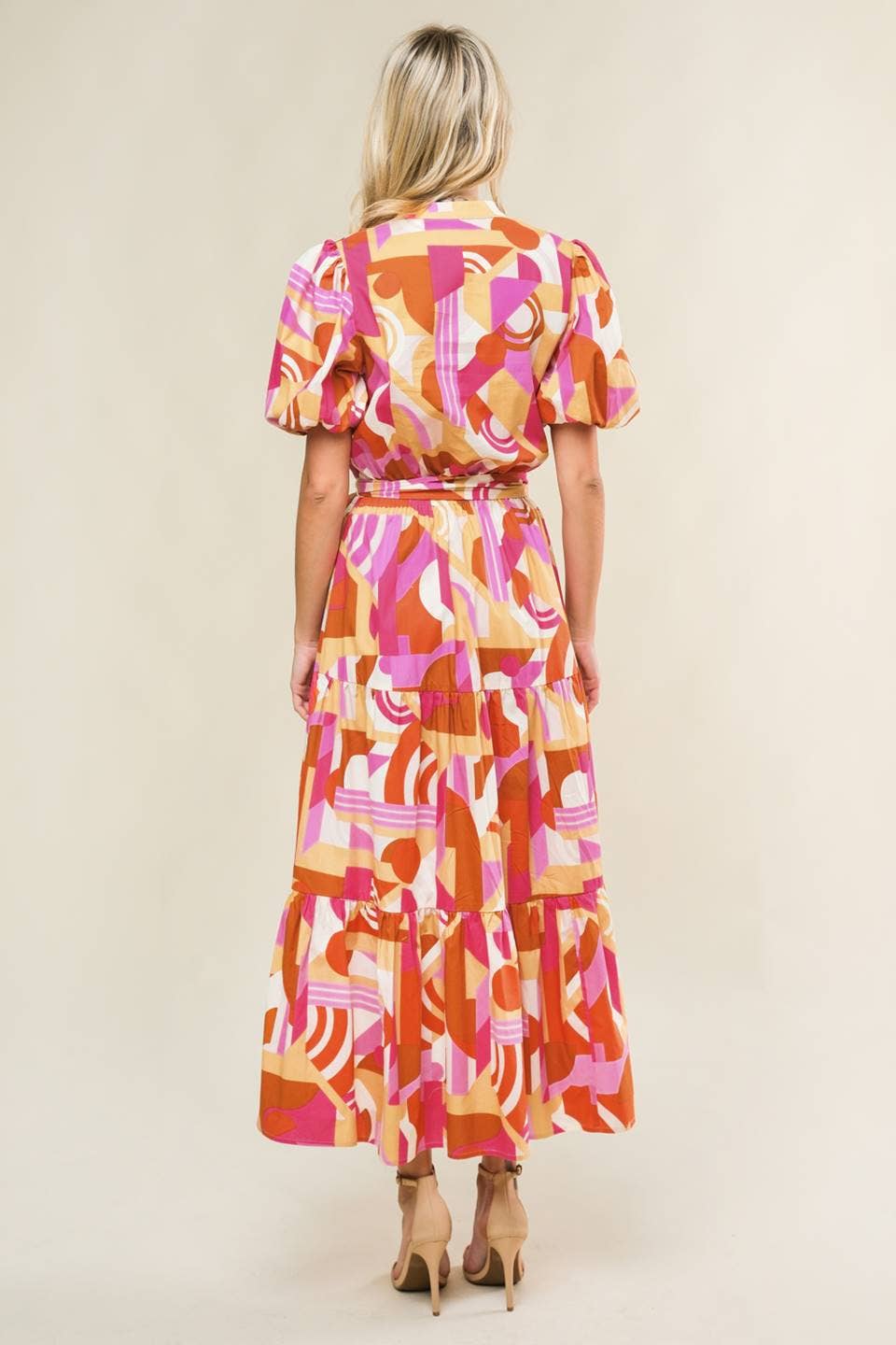 Dress - Clementine Printed Poplin Puff Sleeve Maxi Dress - Curated Dry Goods