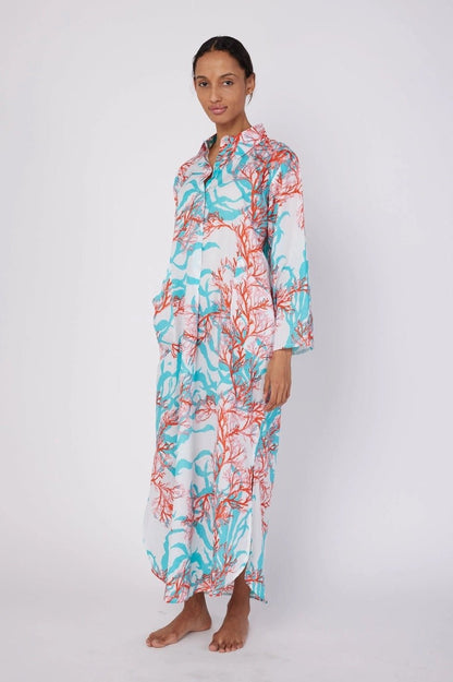 Dress - Coral Print Maxi Dress - Curated Dry Goods