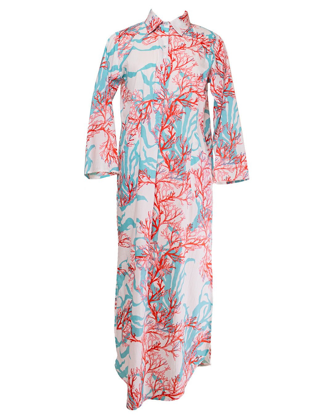 Dress - Coral Print Maxi Dress - Curated Dry Goods