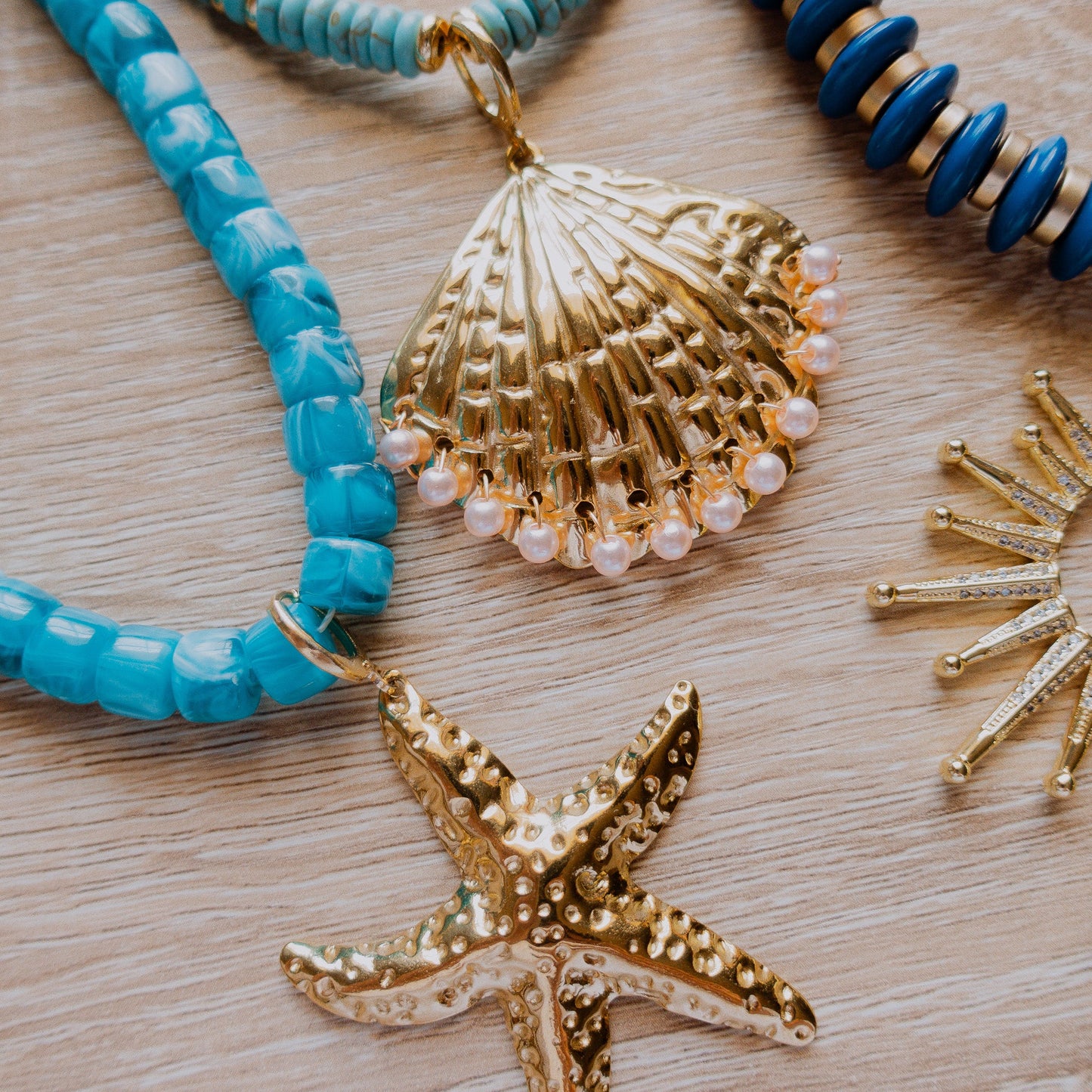 Necklace - Delray Beaded Necklace with Starfish Charm - Curated Dry Goods