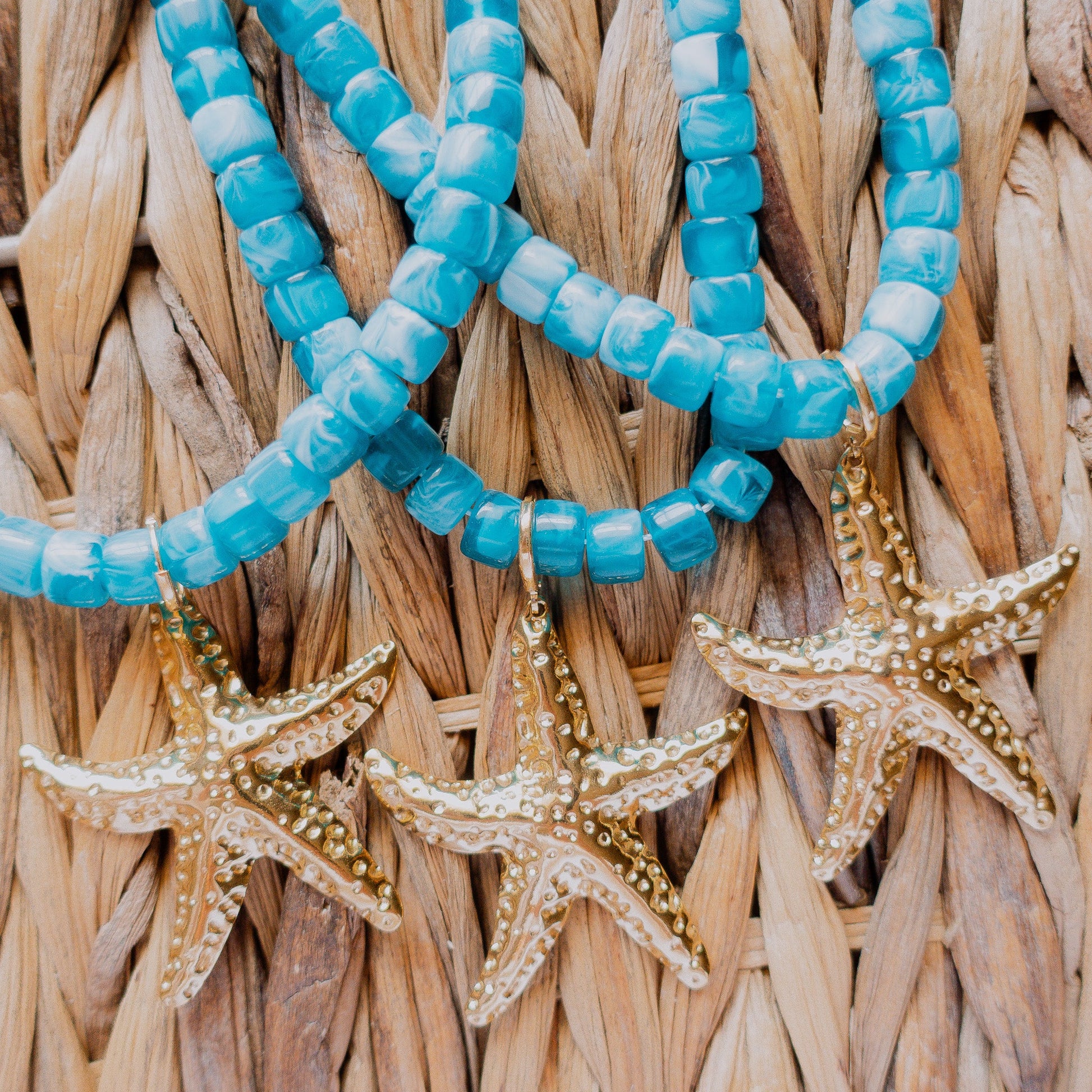 Necklace - Delray Beaded Necklace with Starfish Charm - Curated Dry Goods