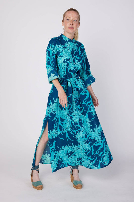 Dress - Elina Coral Print Maxi Dress - Curated Dry Goods