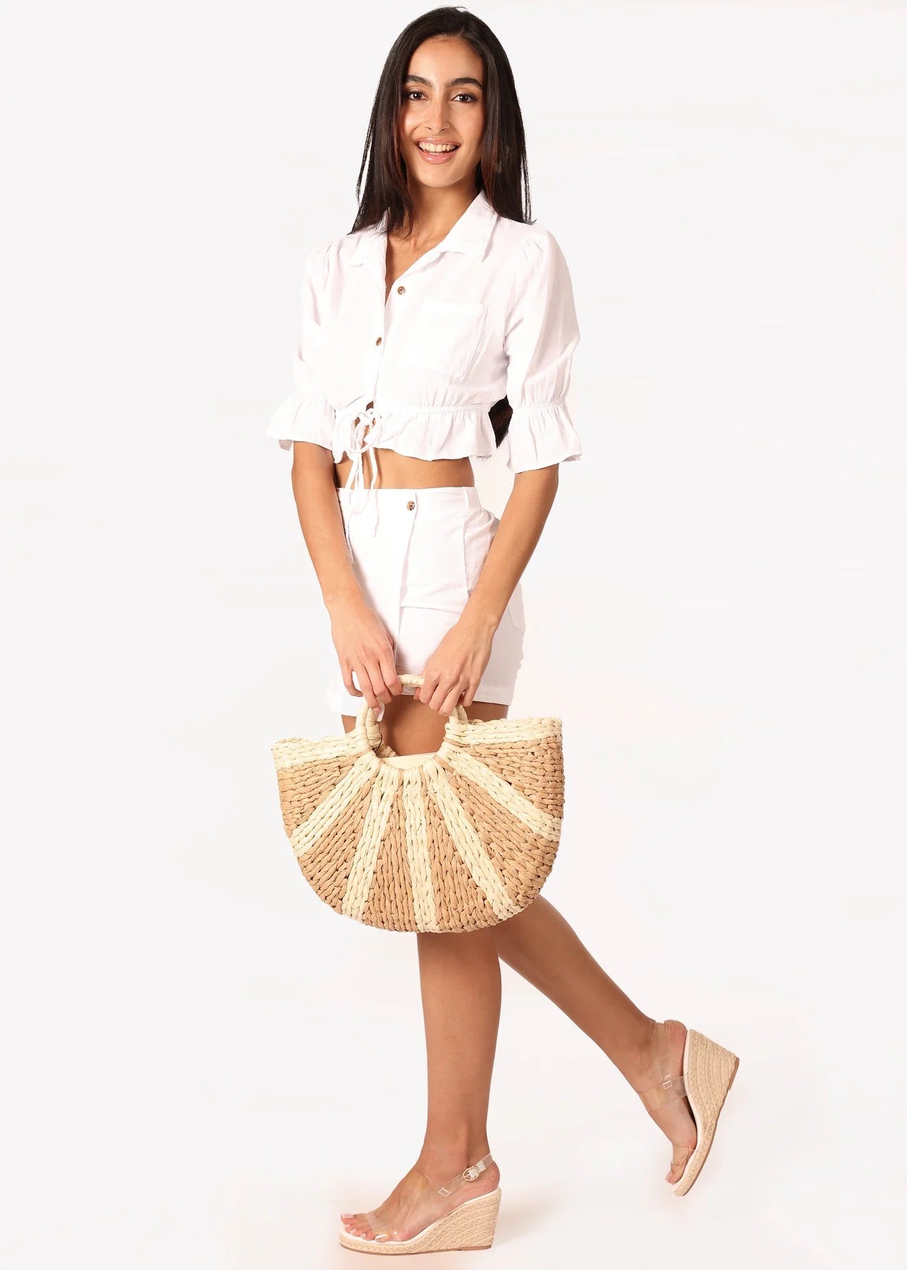 Bags - Fernandina Sunset Raffia Tote - Curated Dry Goods