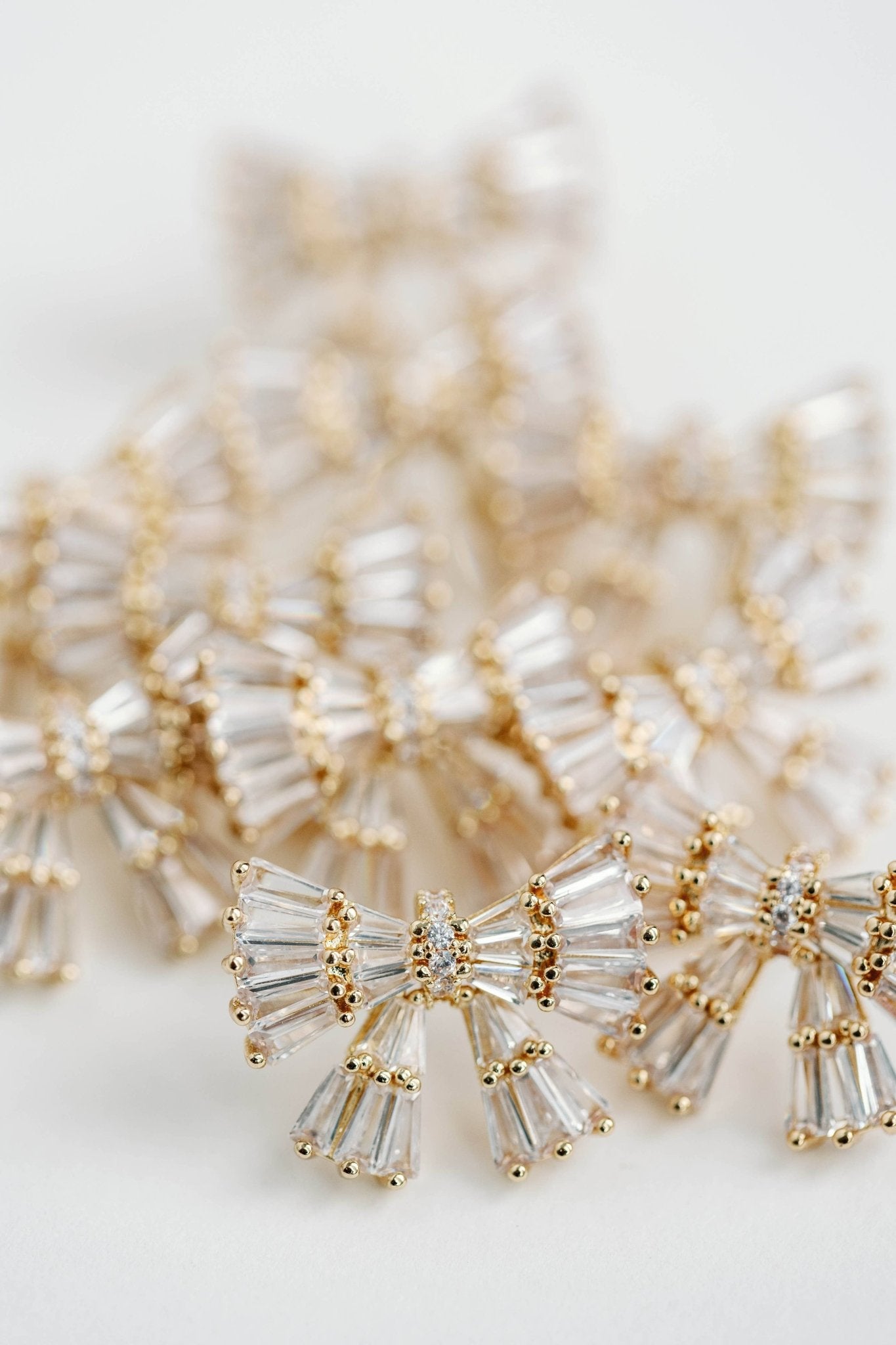 Earrings - Gold Sparkle Bow Earrings - Curated Dry Goods