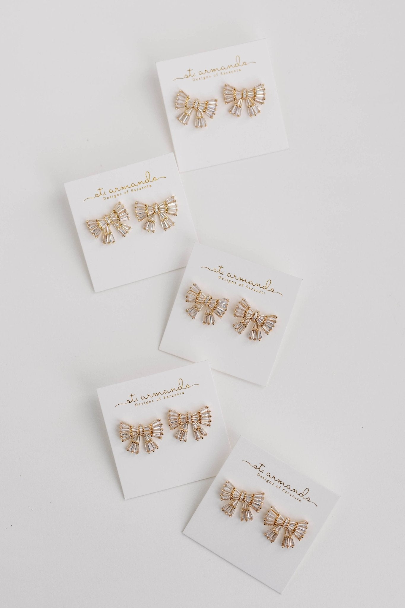 Earrings - Gold Sparkle Bow Earrings - Curated Dry Goods