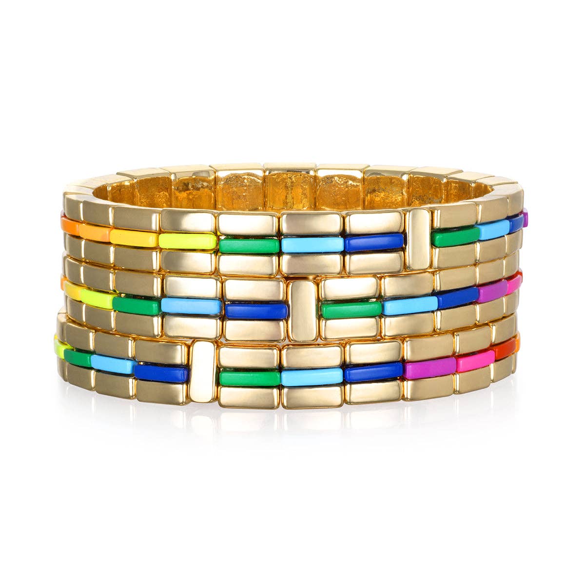 Bracelet - Golden Rainbow Enamel Bracelet - Curated Dry Goods