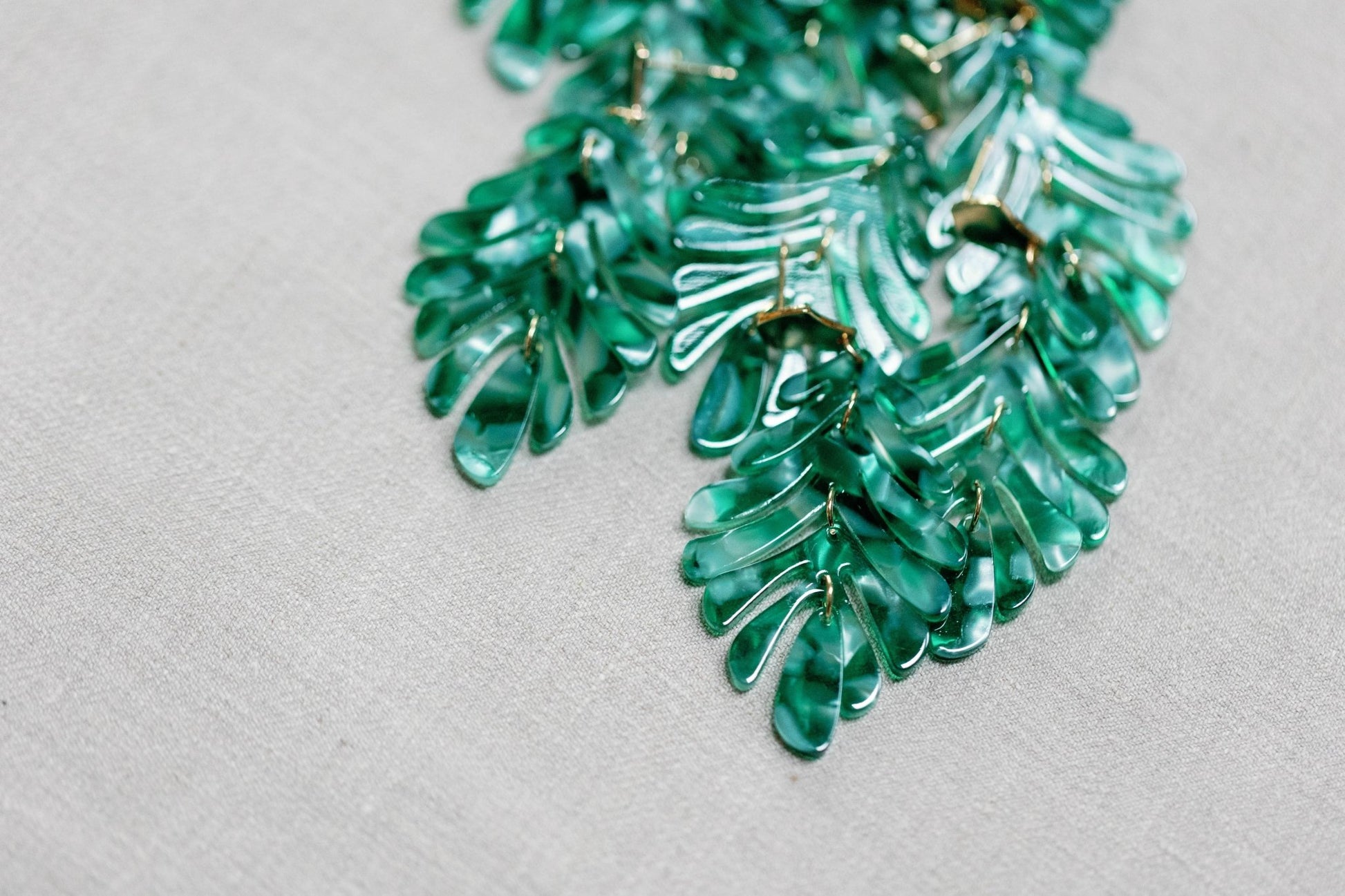 Earrings - Green Petite Palm Drop Statement Earrings - Curated Dry Goods