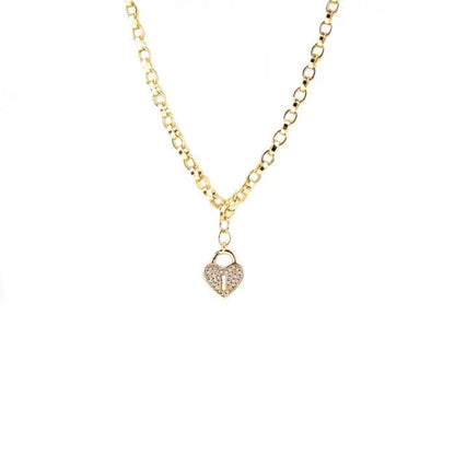 Necklace - Heart Lock Necklace - Curated Dry Goods