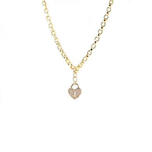 Necklace - Heart Lock Necklace - Curated Dry Goods