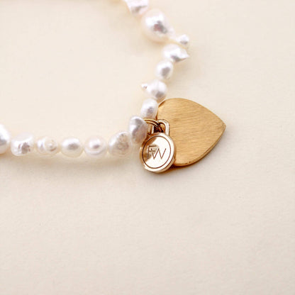 Bracelet - Island Breeze Heart Charm Pearl Bracelet - Curated Dry Goods