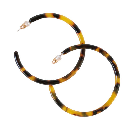 Earrings - Juno Tortoise Hoop Earrings - Curated Dry Goods