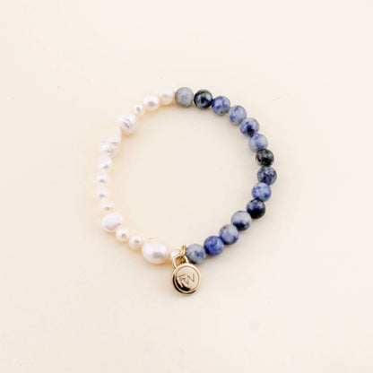 Bracelet - Lagoon Pearl and Stone Beaded Bracelet - Curated Dry Goods