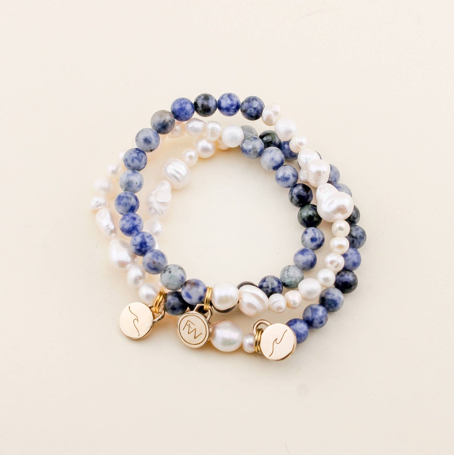 Bracelet - Lagoon Pearl and Stone Beaded Bracelet - Curated Dry Goods