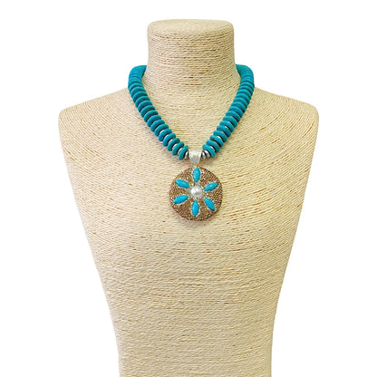 Necklace - Lantana Turquoise Beaded Necklace - Curated Dry Goods
