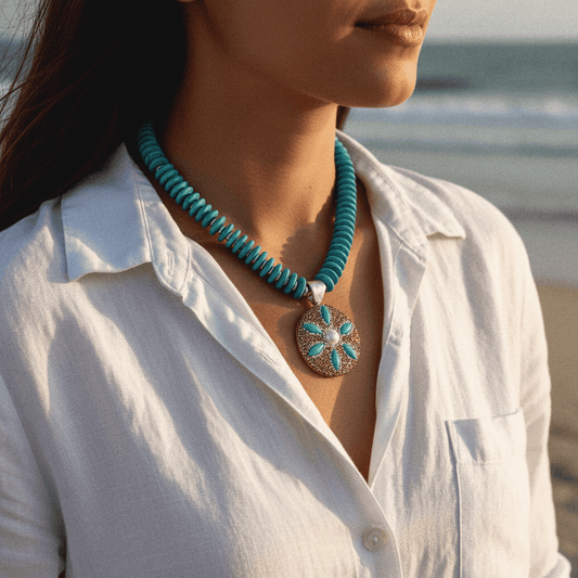 Necklace - Lantana Turquoise Beaded Necklace - Curated Dry Goods