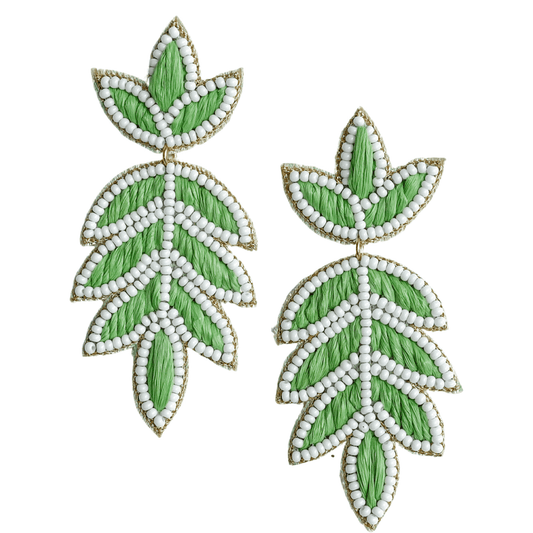 Earrings - Lime Green Lilly Palm Earrings - Curated Dry Goods