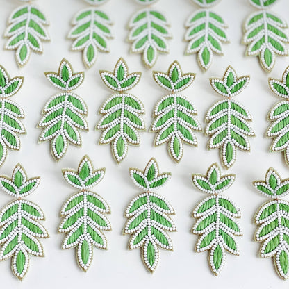 Earrings - Lime Green Lilly Palm Earrings - Curated Dry Goods