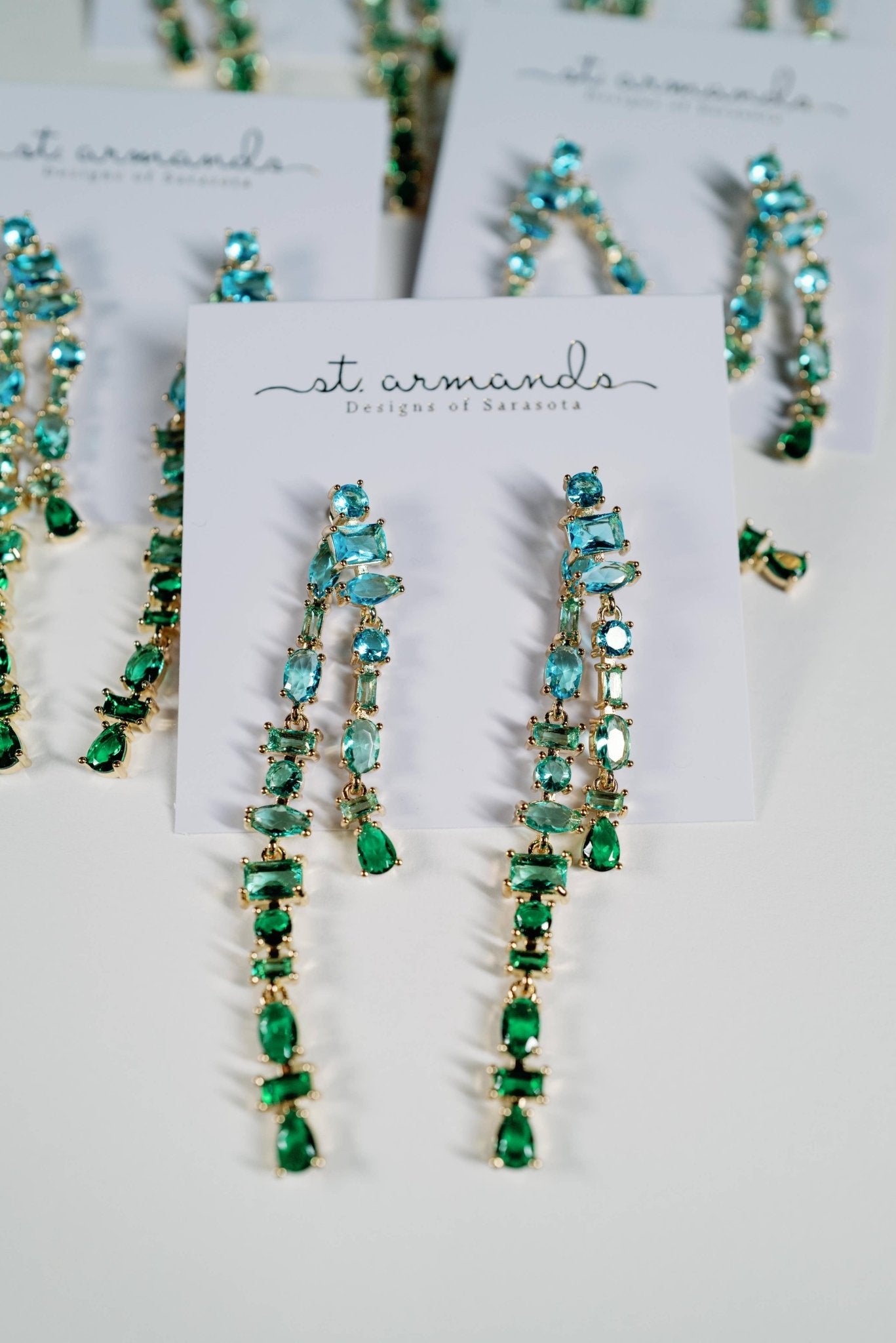 Earrings - Madison Turquoise and Green Ombre Earrings - Curated Dry Goods