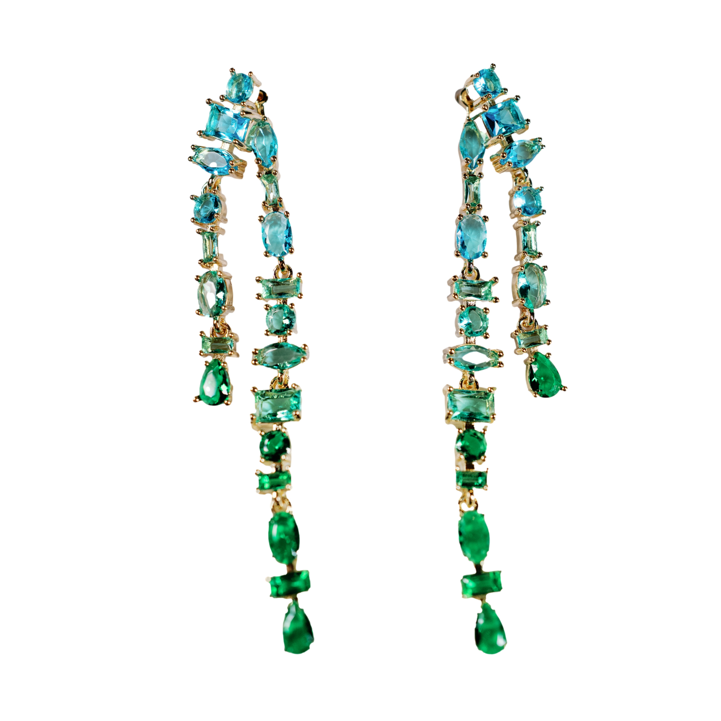 Earrings - Madison Turquoise and Green Ombre Earrings - Curated Dry Goods