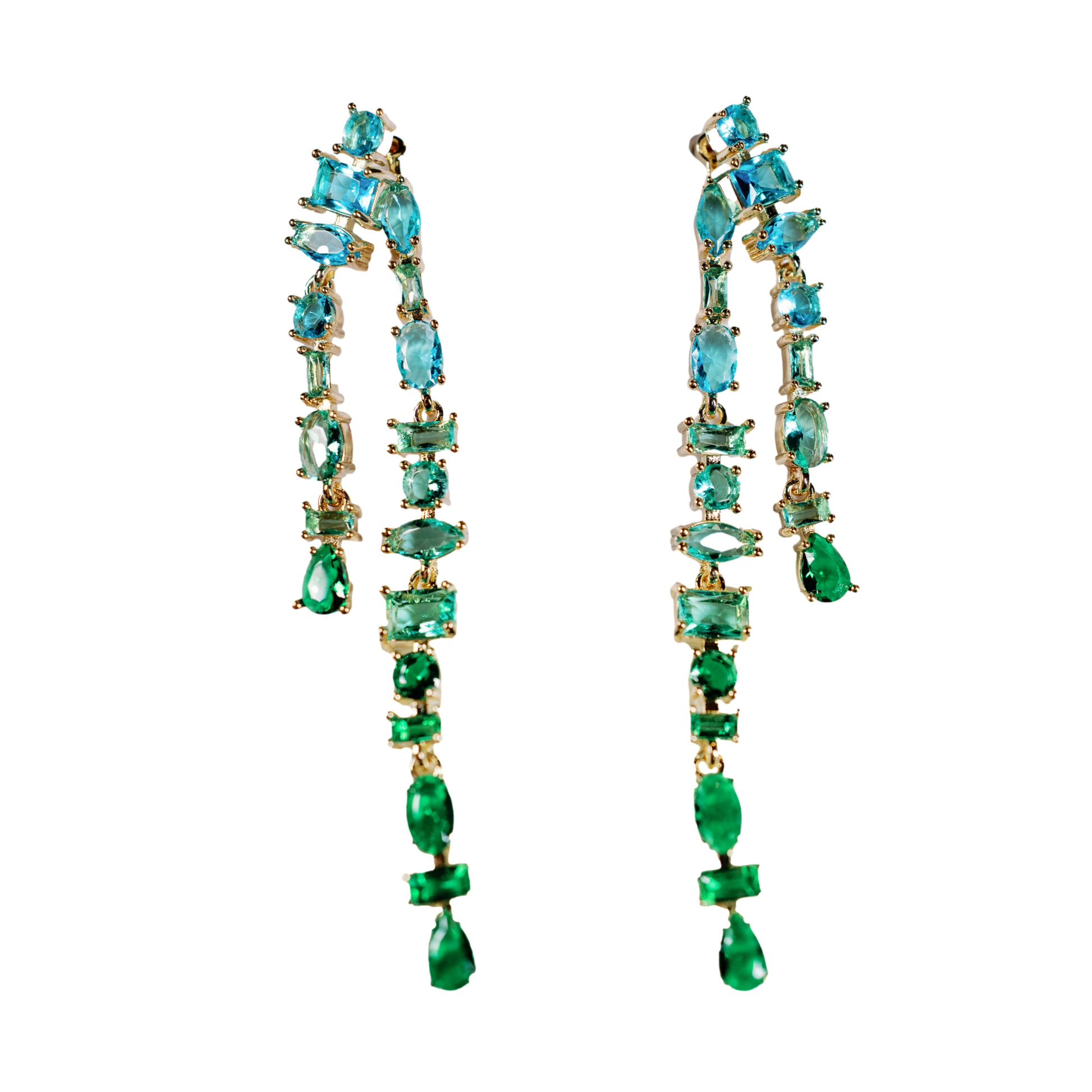 Earrings - Madison Turquoise and Green Ombre Earrings - Curated Dry Goods