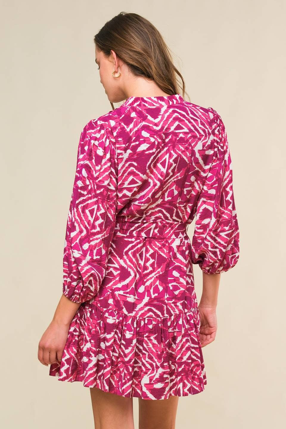 Dress - Margot Ikat Print Wrap Dress - Curated Dry Goods