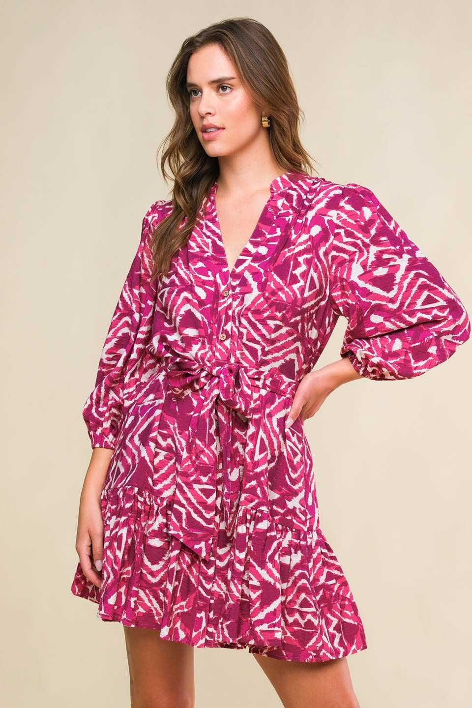 Dress - Margot Ikat Print Wrap Dress - Curated Dry Goods