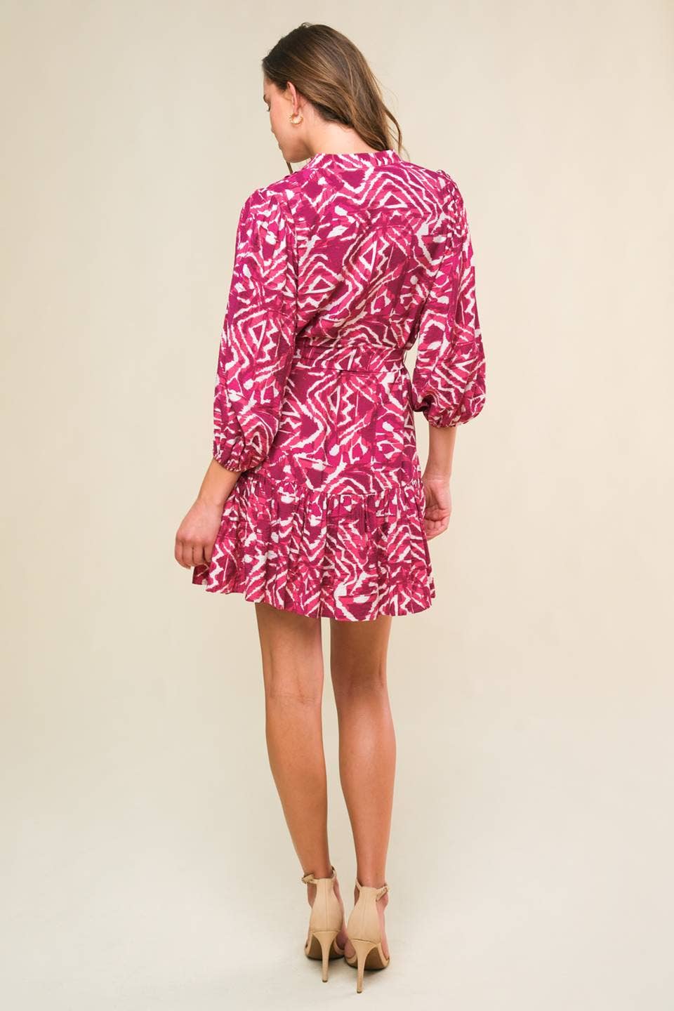 Dress - Margot Ikat Print Wrap Dress - Curated Dry Goods