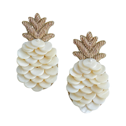 Earrings - Maui Pineapple Seashell Earrings - Curated Dry Goods