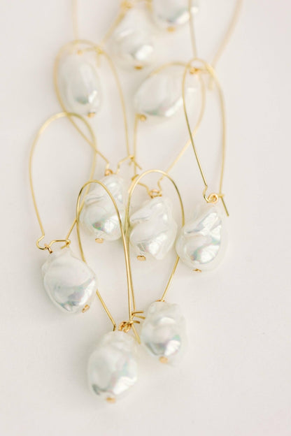 Earrings - Natural Pearl Minimalist Threader Earrings - Curated Dry Goods