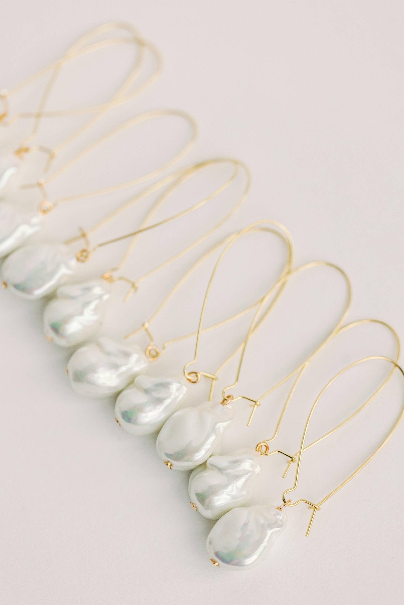 Earrings - Natural Pearl Minimalist Threader Earrings - Curated Dry Goods