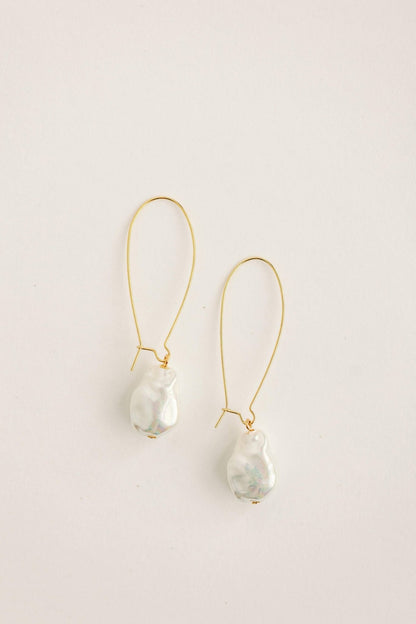 Earrings - Natural Pearl Minimalist Threader Earrings - Curated Dry Goods