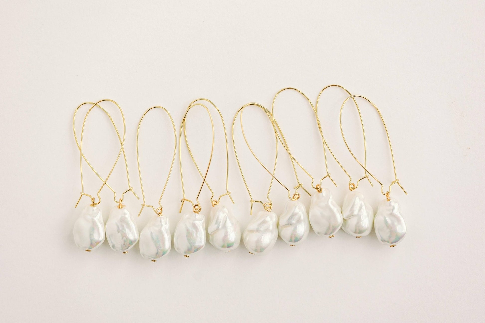 Earrings - Natural Pearl Minimalist Threader Earrings - Curated Dry Goods