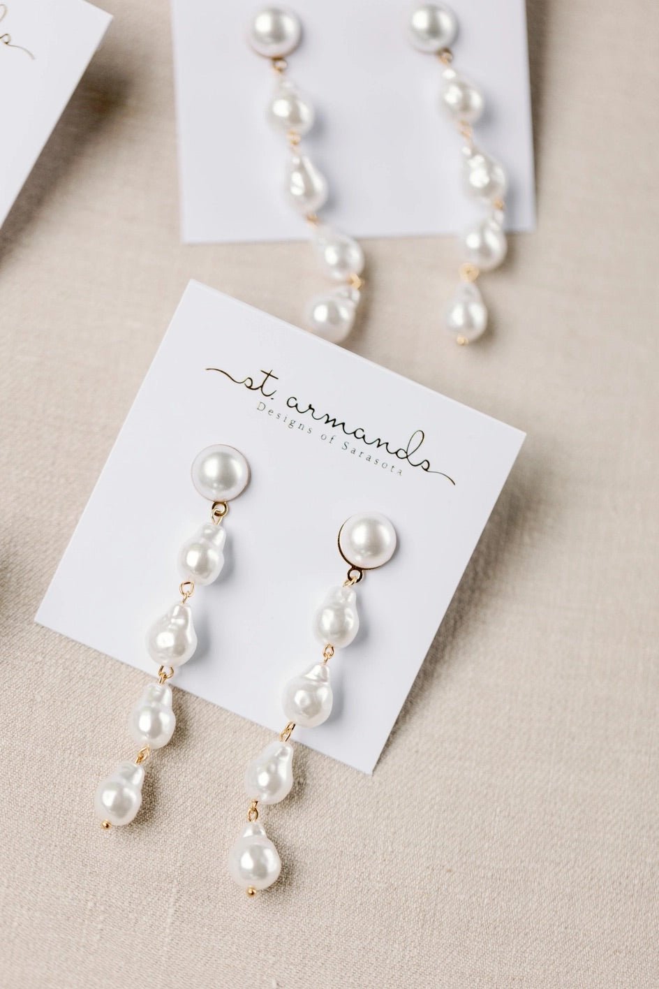 Earrings - Natural Pearl Statement Drop Earrings - Curated Dry Goods