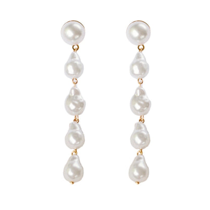 Earrings - Natural Pearl Statement Drop Earrings - Curated Dry Goods