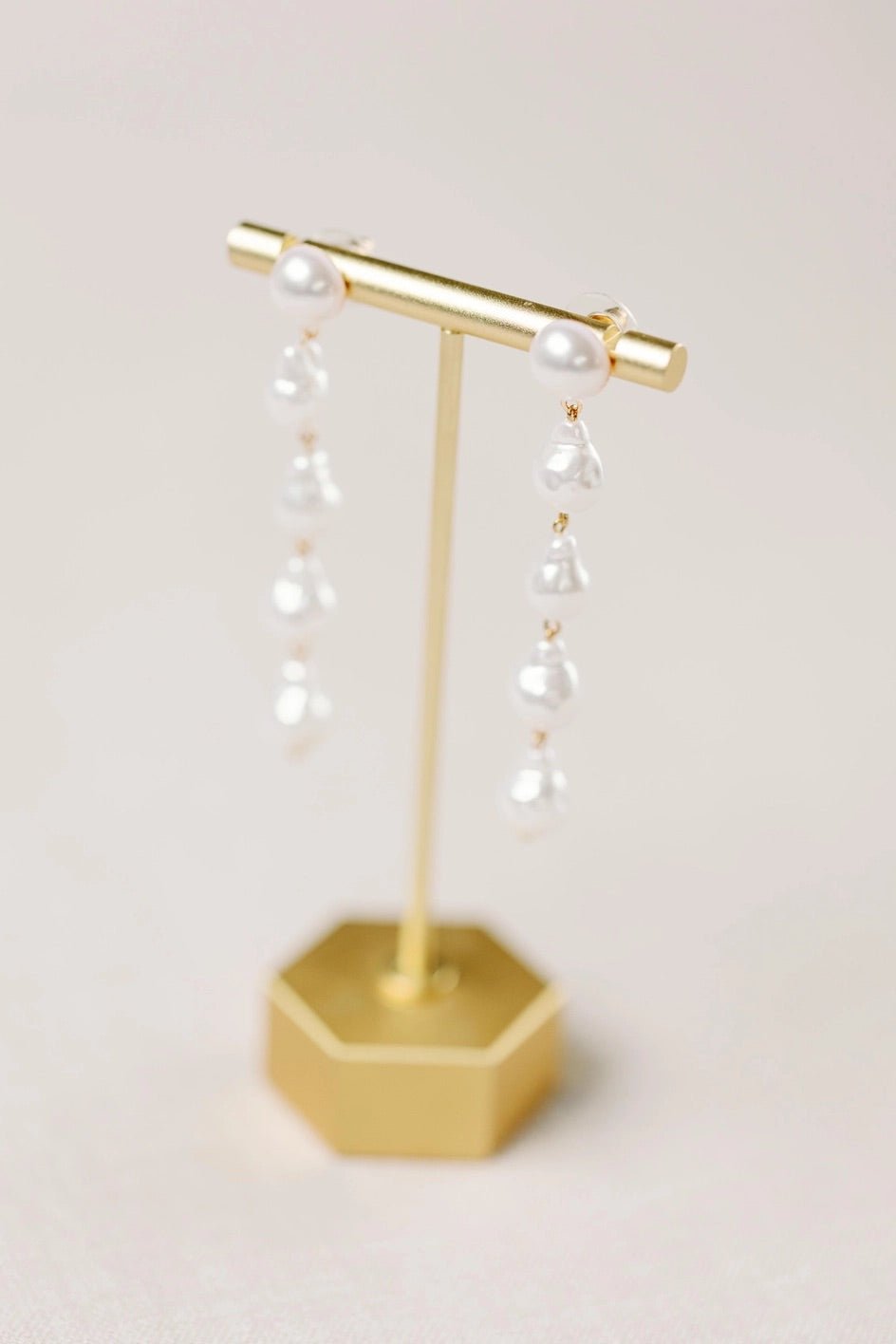 Earrings - Natural Pearl Statement Drop Earrings - Curated Dry Goods