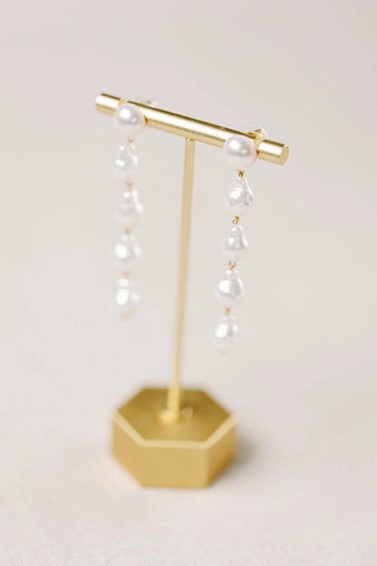 Earrings - Natural Pearl Statement Drop Earrings - Curated Dry Goods